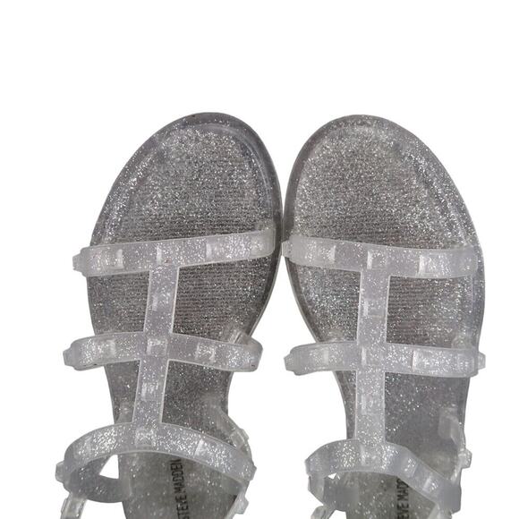 Steve Madden Shoes Womens 5 Sandals Jelly Casual Slingback Glitter Studs Flats - Picture 7 of 12